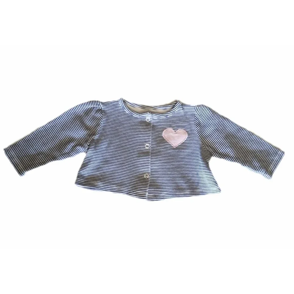 Infant Girl Clothing 7pc Lot Tops Bodysuits Rompers Cardigan sz 0-3M/3M